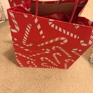 Festive Red Candy Cane Gift Bag